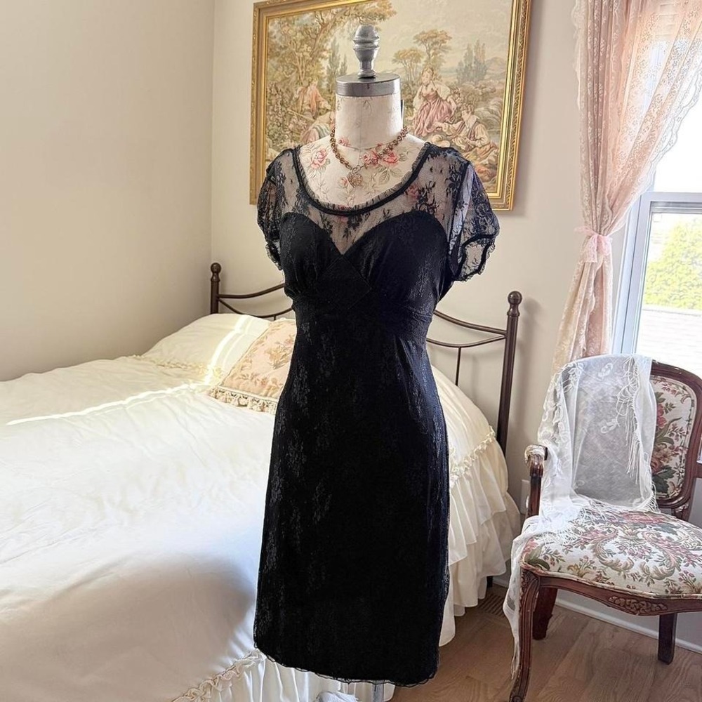 black lace dress  Y2K volume‎ one black lace dress size xl